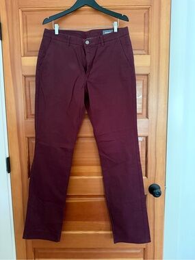 Bonobos Men's Wine Burgundy Pants with Patterned Pocket Lining - 35x36